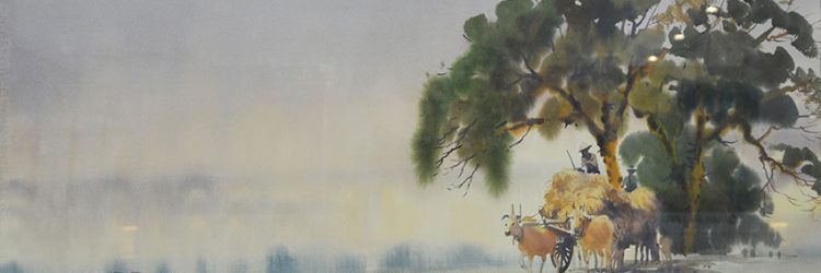 避風港 <br>The Journey Home II<br> 28 x 76 cm<Br> Water Colour on Paper <br> 2016
