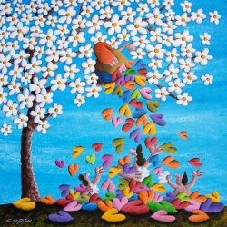 Primeval Joy And Harmony Of Spring <br> 76x76cm<br> Acrylic on Canvas<br> 2019