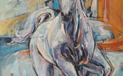 Leadership Horse 1 <br> 107x145cm<br> Mixed Medium on Canvas<br> 2019