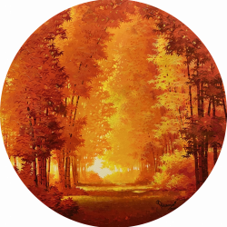 世外之源<br> Xanadu (Autumn)<br> 70x70cm<br> Acrylic on Canvas<br> 2020