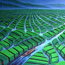 SOLD<br>細水長流<br> River Paddy<br> 180x122cm(110)<br> Acrylic On Canvas<br> 2014