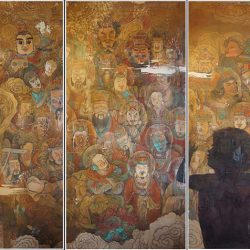 SOLD <br>天籟之音 (三聯幅)<br> The Amazing Voice (triptych) <br> 270x180cm(243)<br> Mixed Media On Paper<br> 2013