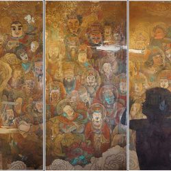 天籟之音 (三聯幅)<br> The Amazing Voice (triptych) <br> 270x180cm(243)<br> Mixed Media On Paper<br> 2013