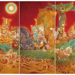 SOLD <br>NOAH (三聯幅)<BR> NOAH (triptych) <BR> 270x180cm(243)<BR> Mixed Media On Paper<br> 2014
