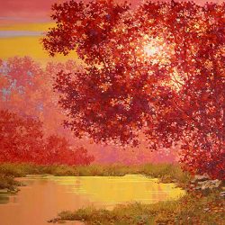 落日餘暉<br> Red Twilight<br> 120 x 150 cm (90)<br> Oil on Canvas <br> 2016