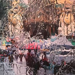 Bustling Street VII<br> 92 x 122 cm<br> Acrylic on Canvas<br> 2016