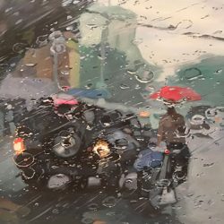 Bustling Street VI<br> 92 x 122 cm<br> Acrylic on Canvas<br> 2016