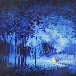 SOLD<br>安寧靜謐<br> Tranquil Night<br> 120 x 100 cm<br> Acrylic on Canvas <br>  2016