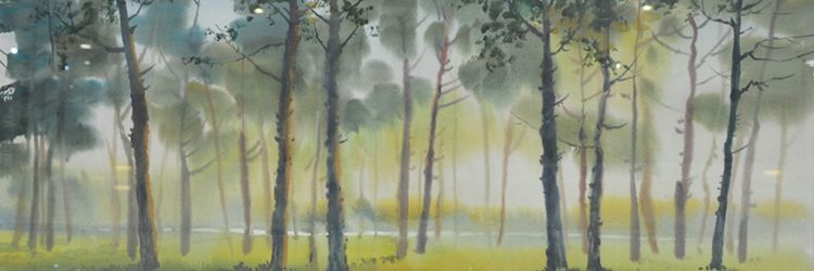 避風港 <br> The Journey Home I<br> 28 x 76 cm <br> Water Colour on Paper <br> 2015