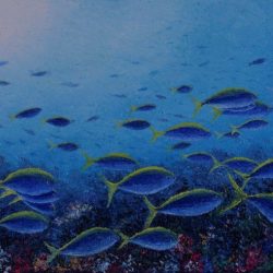 SOLD<br>水中輝瑞伴遨遊 <br> Free And Easy Wandering <br>  135x65x3cm(45)<br> Oil On Canvas <br> 2016