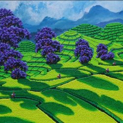 SOLD <br> 翠綠田野<br> Green Field <br> 100x150cm(75)<br> Acrylic On Canvas<br> 2016