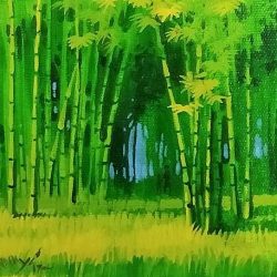 SOLD <BR> Pann Kyi Mini Artwork  (16)<br> Acrylic on Canvas