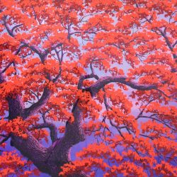 紅寶 II<br>  Ruby Blossom II<br> 150x100cm(75)<br> Acrylic On Canvas<br> 2010