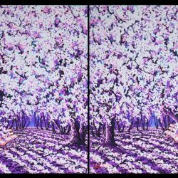 櫻花-快樂時刻 <br> Cherry Blossom - Happy Moment <br> 184x122cm(112) (diptych)<br> Acrylic On Canvas<br> 2014