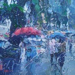 Rainy Day II <br> 76x76cm <br> Acrylic on Canvas<br> 2019