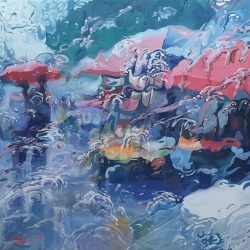 雨<br> Rainy Day <br> 76x76cm(29) <br> Acrylic On Canvas<br> 2019
