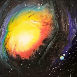 Galaxy I<br> 100x70cm<br> Mixed Media on Canvas