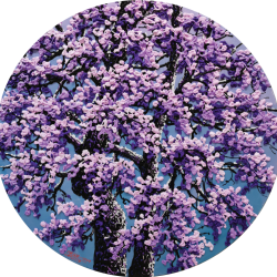 紫櫻<br> Blossom<br> 70x70cm(25)<br> Acrylic On Canvas<br> 2019