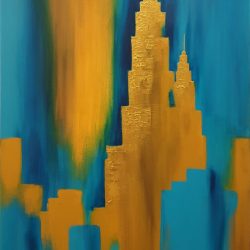 The Golden KLCC <br> 61x92cm(28)<br> Acrylic On Canvas<br> 2019