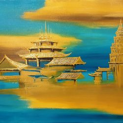 The Golden Kek Lok Si <br> 92x60cm(28)<br> Acrylic On Canvas<br> 2019