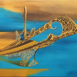 SOLD <BR> The Golden Malay Boat 03<br> 92x61cm<br> Acrylic on Canvas<br> 2019