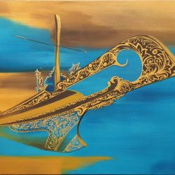 SOLD <BR> 金馬來船 03<br> The Golden Malay Boat 03<br> 92x61cm(28)<br> Acrylic On Canvas<br> 2019