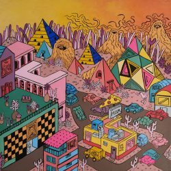 SOLD<br> 奇幻小鎮 #2 <br> Fantasy Township #2 <br> 30x30cm(5)<br> Mixed Medium On Canvas<br> 2019