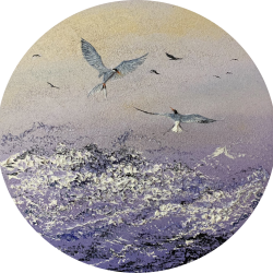 翱翔天際相映鴻 <br> Peace Flying<br> 48x48x1.8cm(10)<br> Oil On Canvas <br> 2019