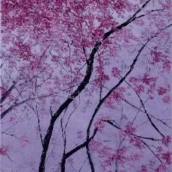 SOLD<br> Clear sky covered with cherry bomb III<br> Chen Li Wei<br> 39x77cm<br> Oil on Canvas<br> 2018