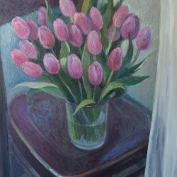 花語：表白<br> Breathing<br> 50x60cm(15) <br> Oil On Canvas<br> 2018