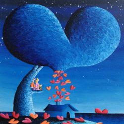 SOLD <br>Marvels of evenings are for the family happiness <br> 100x100cm <br> Acrylic on Canvas <br> 2020