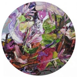 綻放人生 #1<br> Blooming #1 <br> 80cm diameter (32)<br> Mixed Media On Canvas<br> 2020