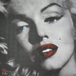 Marilyn Monroe Black Series #3<br> 100x100cm<br> Acrylic on Canvas