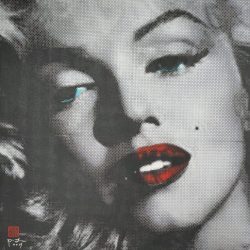 瑪麗蓮夢露黑色系列#3<br> Marilyn Monroe Black Series #3<br> 100x100cm(50)<br> Acrylic On Canvas