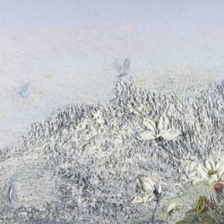 花自開來鳥自閒<br> Grace of freedom <br> 150x60x5cm(45)<br> Oil On Canvas <br>  2019