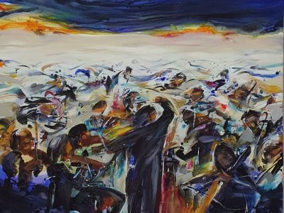 跨越星辰<br> Across the Stars<br> 122x122cm<br> Mixed Medium on Canvas <br> 2017<br>