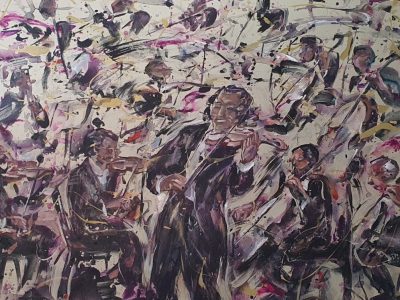 迎春1 <br>  Welcome the blessing & spring 1<br> 122x122cm<br> Mixed Medium on Canvas<br> 2010<br>