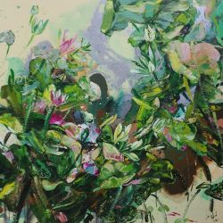春暖花開<br> Spring Buds<br> 137x137cm(94)<br> Mixed Media On Canvas<br> 2021