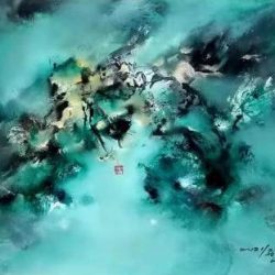 《藍紛》<br> 40x50cm<br> Mixed Medium on CAnvas<br> 2021 <br>