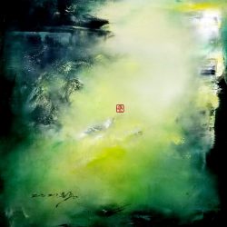 清<br> Qing <br> 60x60cm (18)<br> Mixed Medium On Canvas <br> 2021《清》<br> Qing <br> 60x60cm(18)<br> Mixed Medium On Canvas <br> 2021