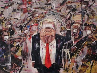 Make America Great Again ! <br> 122x122cm (74) <br> Mixed Medium on Canvas <br> 2020