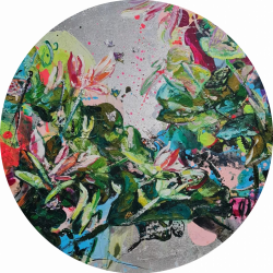 成長 <br> Rhythm Of Colour - Growth <br> 90cm diameter (41) <br> Mixed Media On Canvas<br> 2022