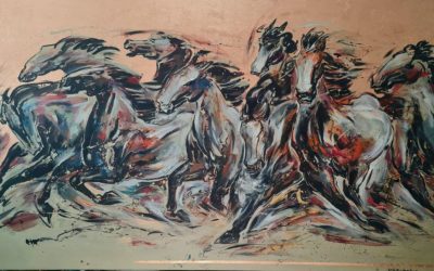 Majestic Horses Series 2 <br> 260x152cm <br> Mixed Medium on Canvas <br> 2022