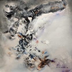 SOLD<br>雲觀四維<br> Clouds <br> 60x60cm(18)<br> Mixed Medium On Canvas <br> 2020