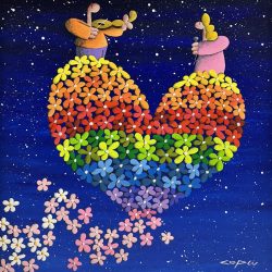 SOLD<br>Lets play and sing the glory<br> 76x76cm<br>  Acrylic on Canvas<br> 2019