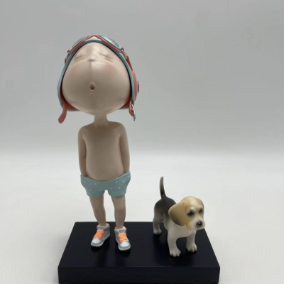 夢想飛行家小布 (粉色)<br> The Dream, The Aviator And Little Boo <br> 17.4x9.4x26cm <br> PU & Fiberglass<br> Edition 388/500 <br> 2021