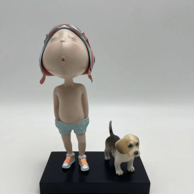 夢想飛行家小布 <br> The Dream, The Aviator And Little Boo <br> 17.4x9.4x26cm <br> Fiberglass+Hand Drawing <br> Edition 500 <br> 2021