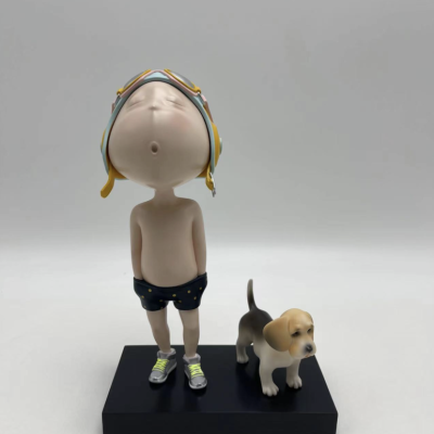 夢想飛行家小布 (黃色)<br> The Dream, The Aviator And Little Boo <br> 17.4x9.4x26cm <br> PU & Fiberglass <br> Edition 166/500  ; 388/500<br> 2021
