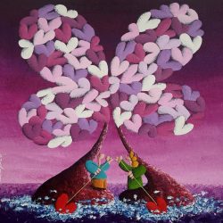 SOLD<br>Loving Souls Are Becoming One Gradually <br> 76x76cm(29)<br> Acrylic On Canvas <br> 2023