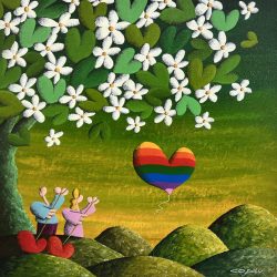 Guide Our Hearts With Rainbow Lights Through All Seasons In Life<br> 76x76cm (29)<br> Acrylic On Canvas<br> 2022